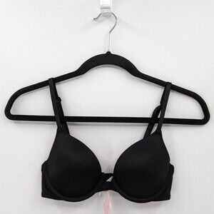 Victoria's Secret PINK Bra Women's 32B Black T-shirt Lightly Lined